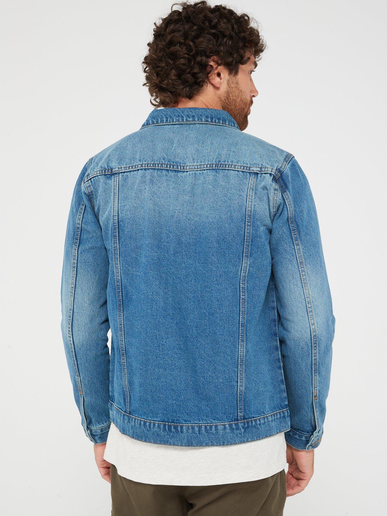 Brave soul denim clearance jacket with fleece collar