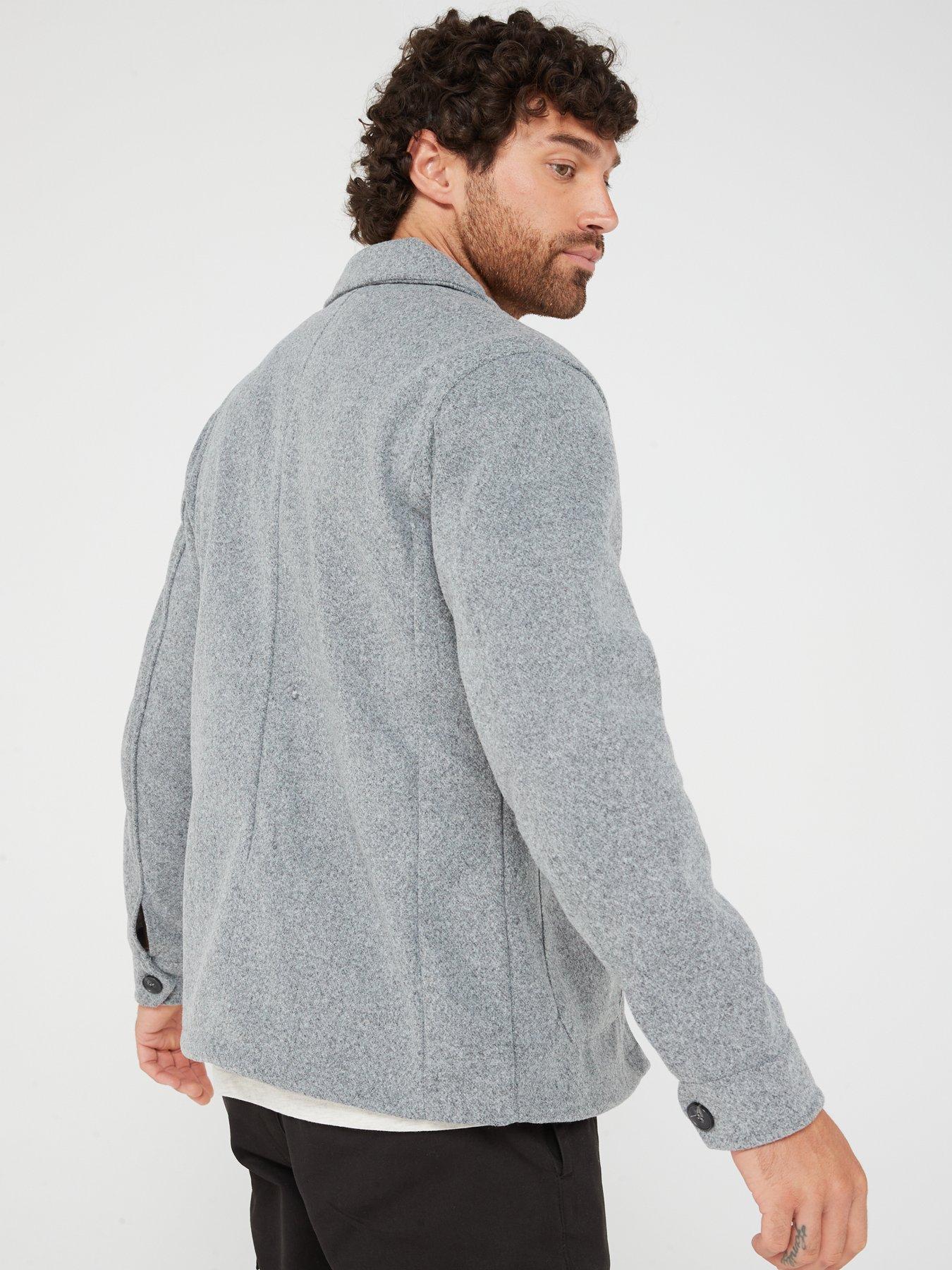 Light grey outlet wool jacket