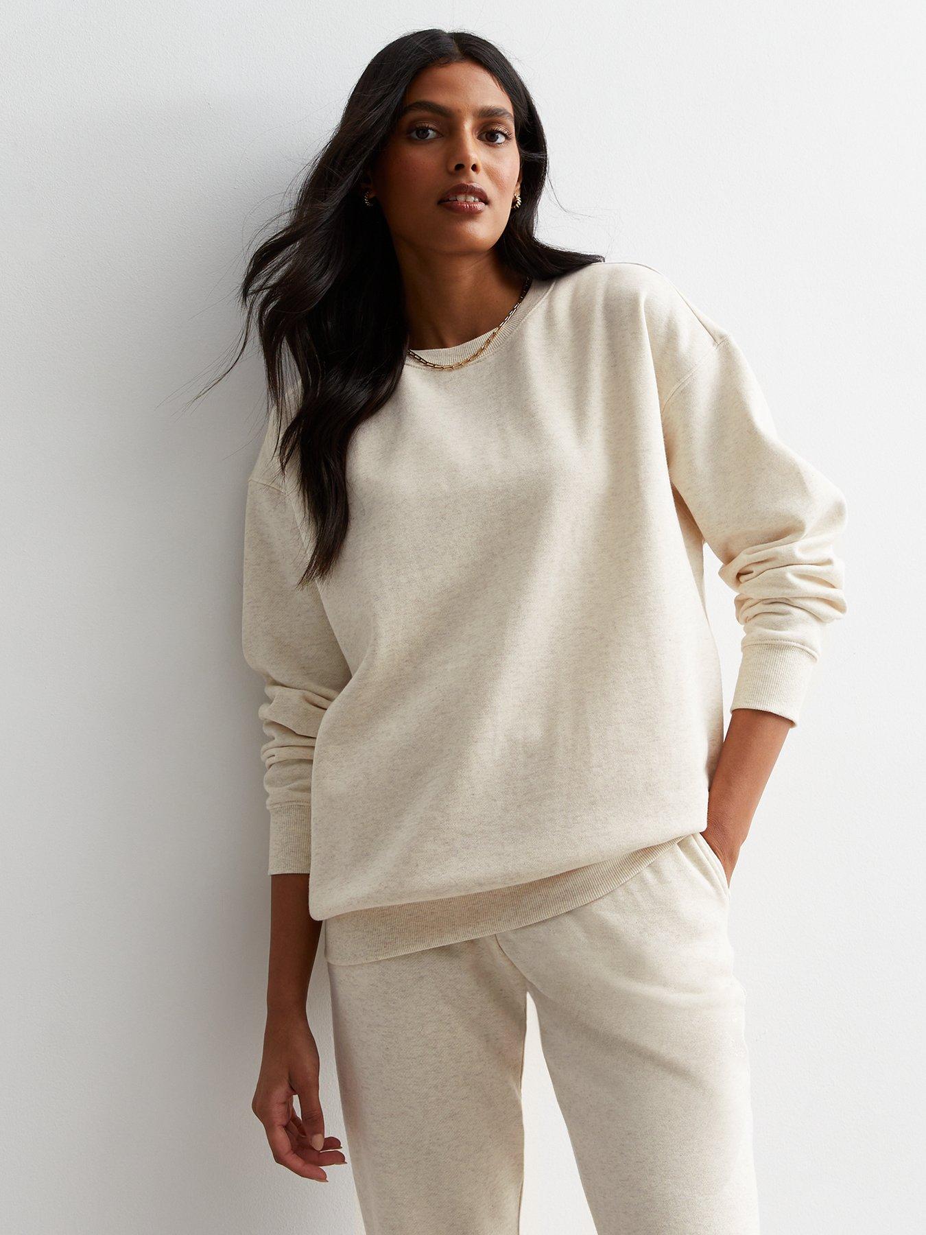 New Look Cream Jersey Crew Neck Sweatshirt | very.co.uk