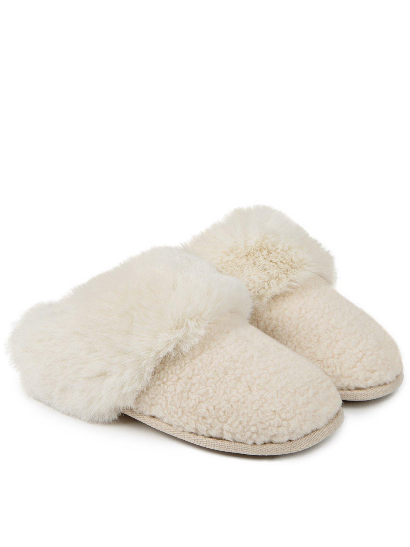 Ladies cream clearance slippers