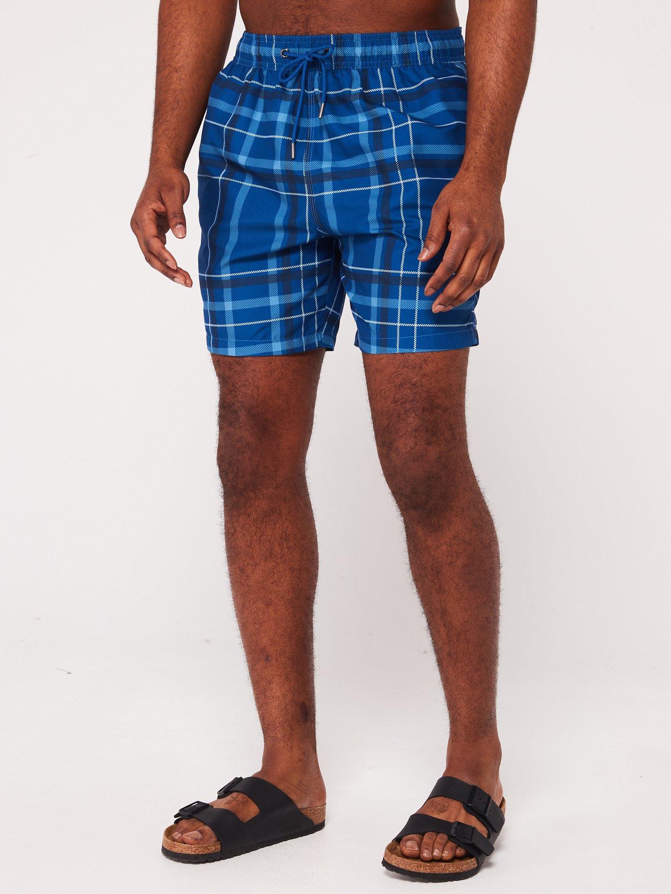 very-man-checked-swim-short-navy