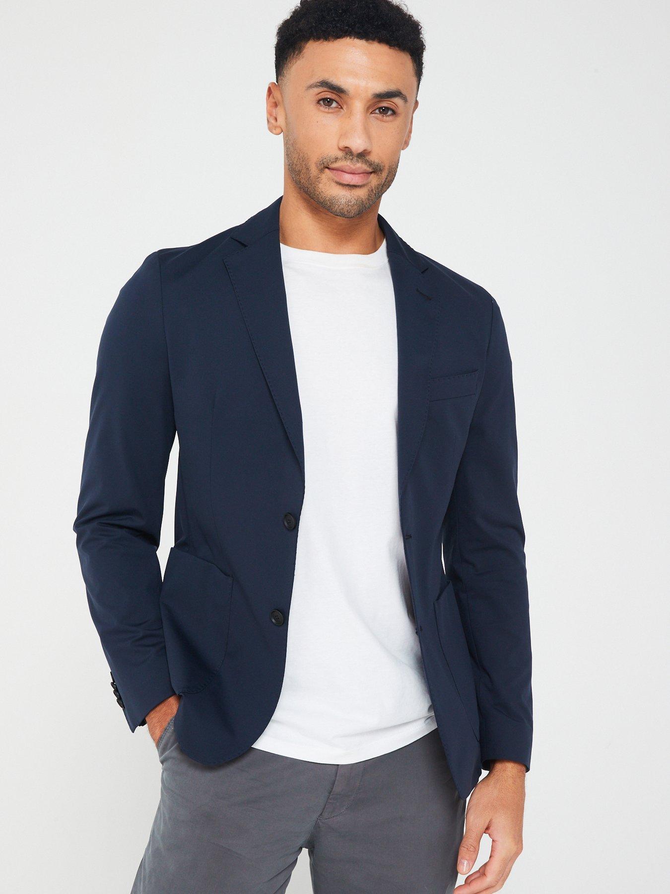 undefined P-Hanry-J-WG-233 Slim Fit Suit Jacket - Dark Blue