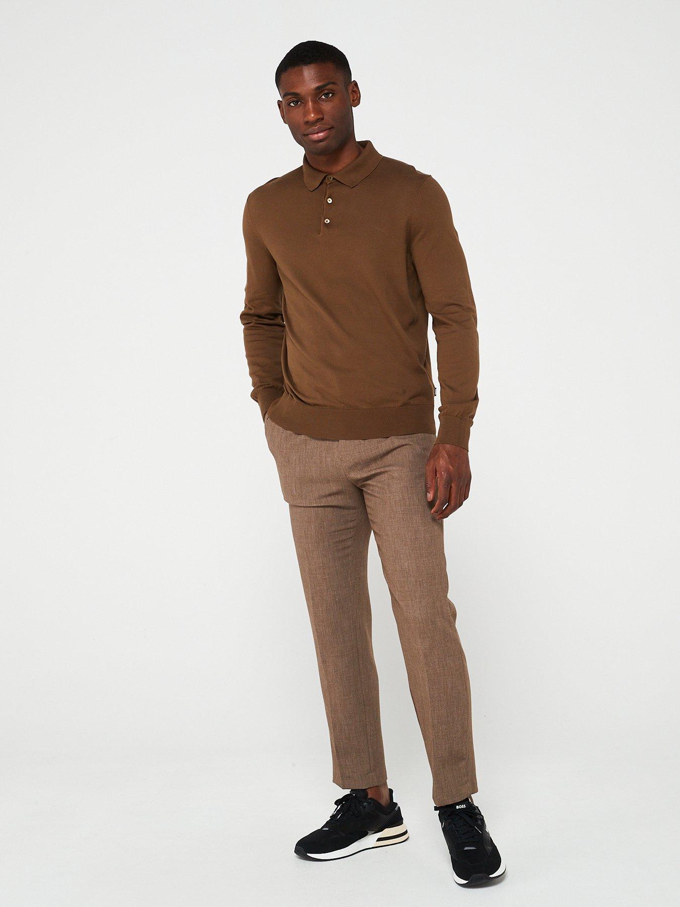 BOSS Gemello-p Cotton Button Neck Jumper | Very.co.uk