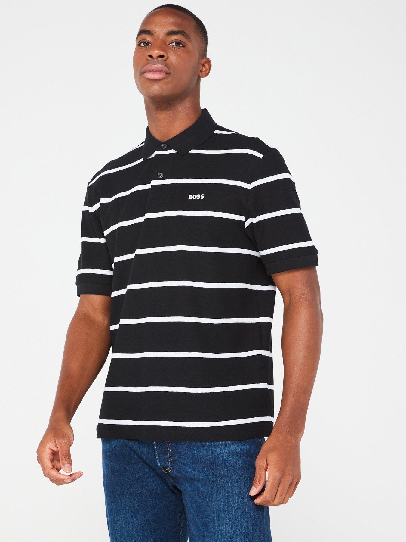 undefined Palesstripe Relaxed Fit Polo Shirt - Black