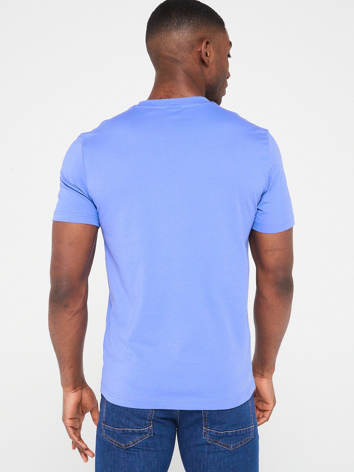 BOSS Thinking 1 Regular Fit T-shirt - Blue | Very.co.uk