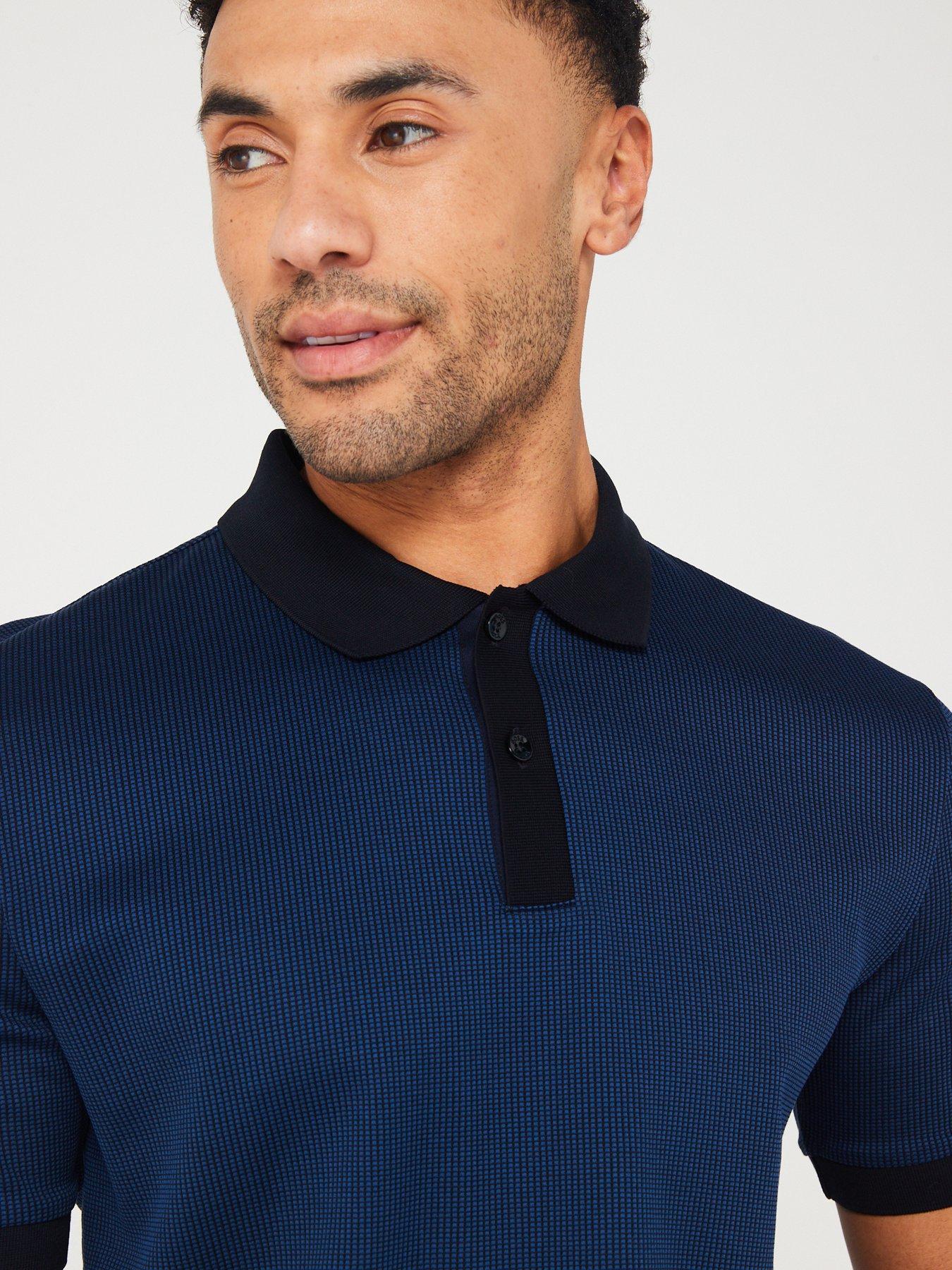 BOSS Parlay 425 Regular Fit Polo Shirt - Dark Blue | Very.co.uk