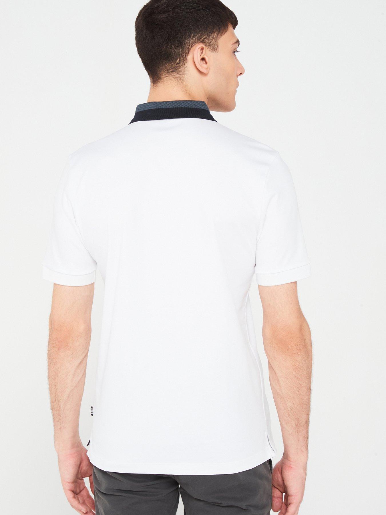 BOSS Phillipson 116 Slim Fit Polo Shirt - White | very.co.uk