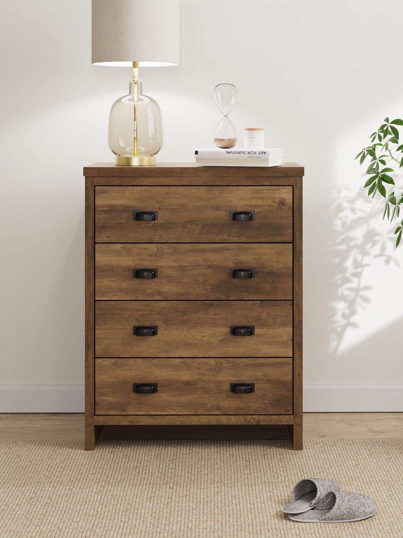 GFW Boston 4 Drawer Chest - Oak