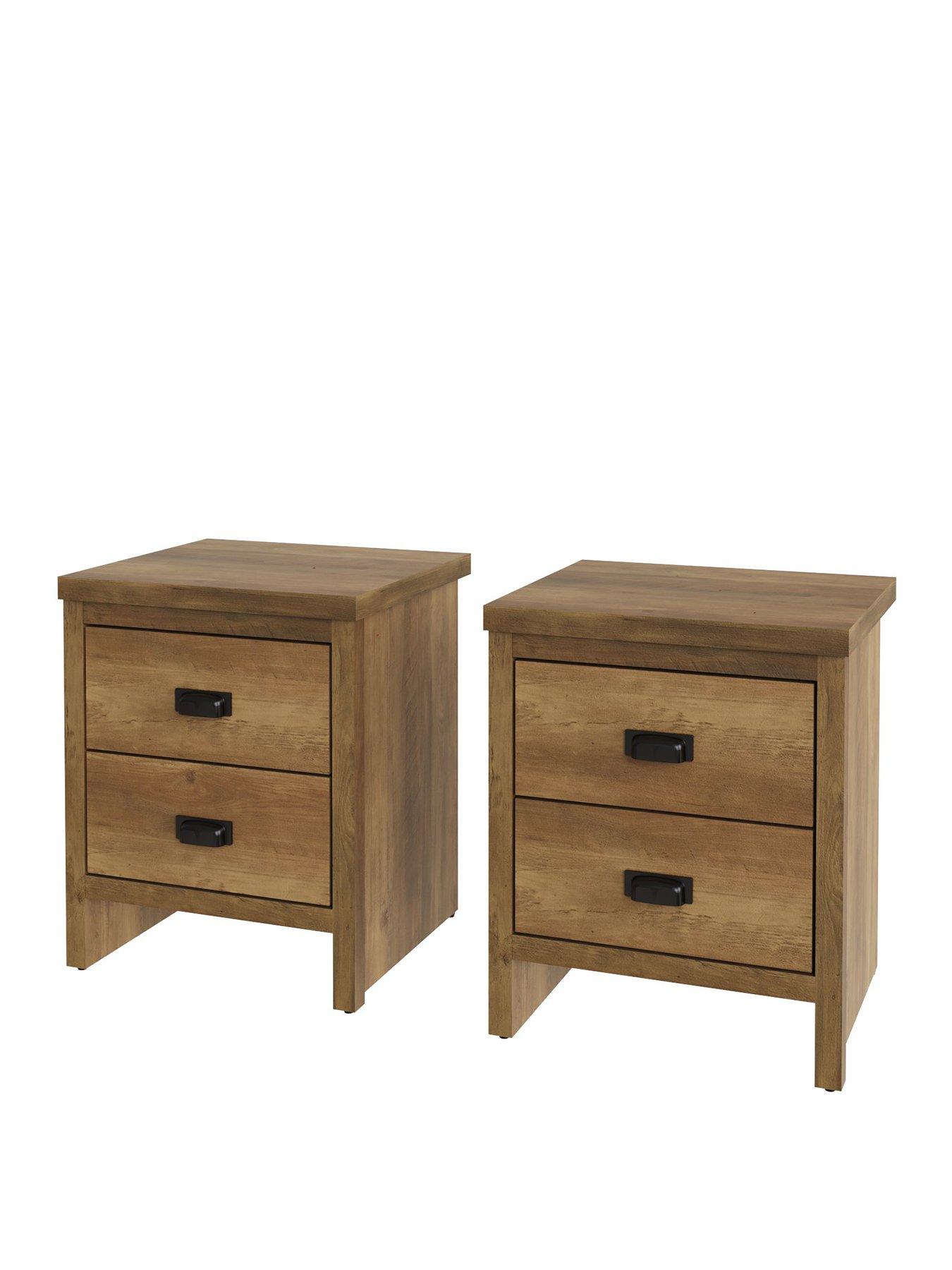 Image 3 of 6 of GFW Set of 2&nbsp;Boston&nbsp;Bedside Chests - Oak