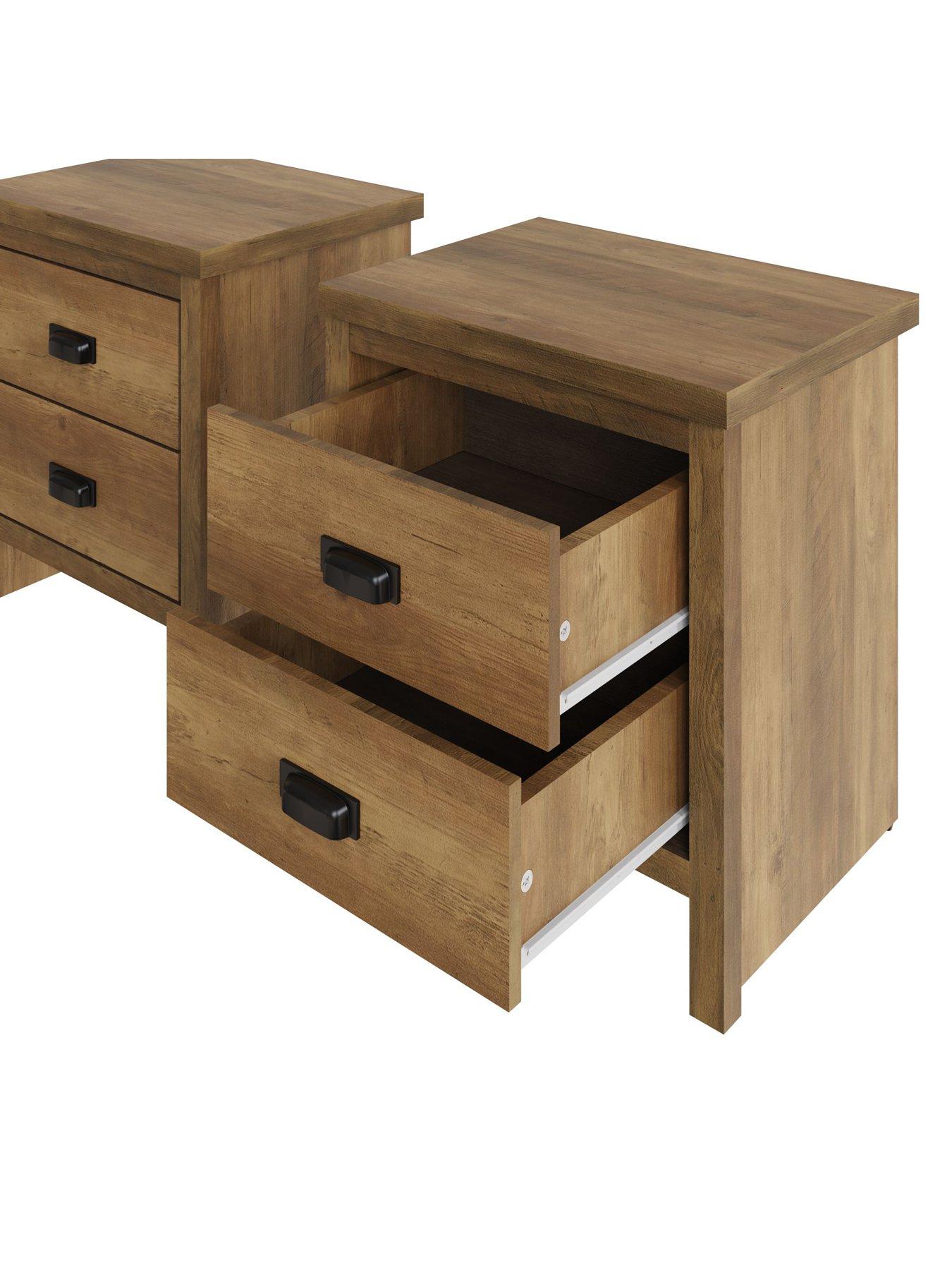 Image 4 of 6 of GFW Set of 2&nbsp;Boston&nbsp;Bedside Chests - Oak