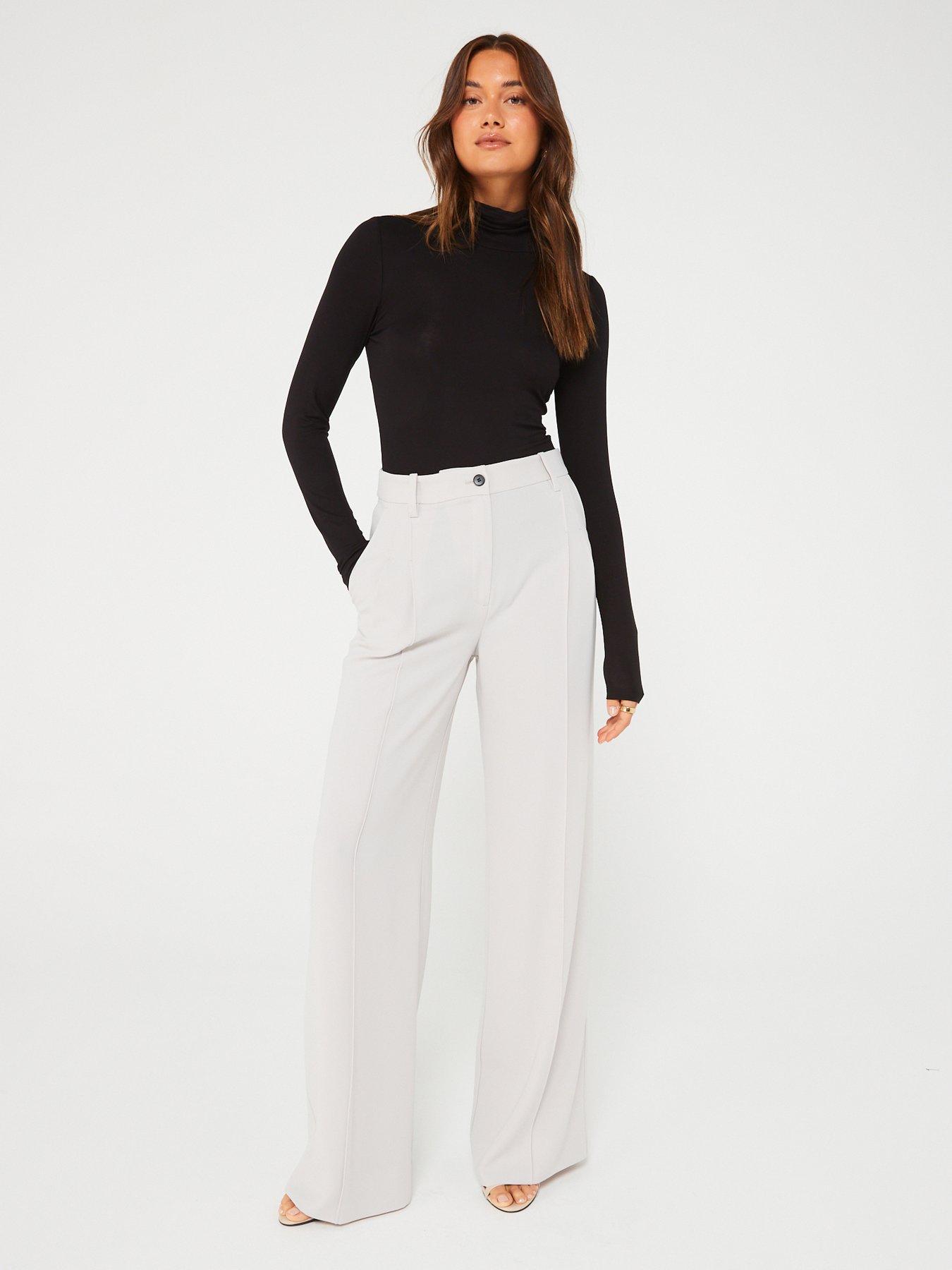 Wide-leg Twill Pants - White - Ladies