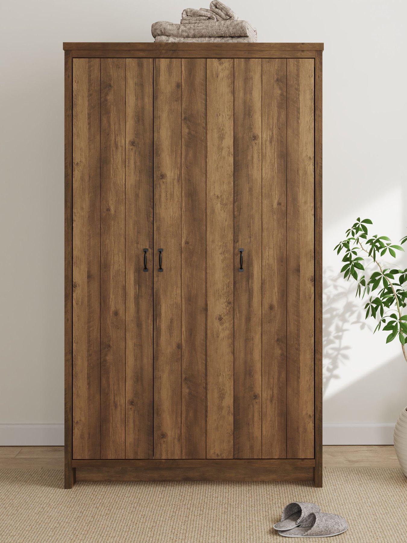 undefined Boston 3 Door Wardrobe - Oak