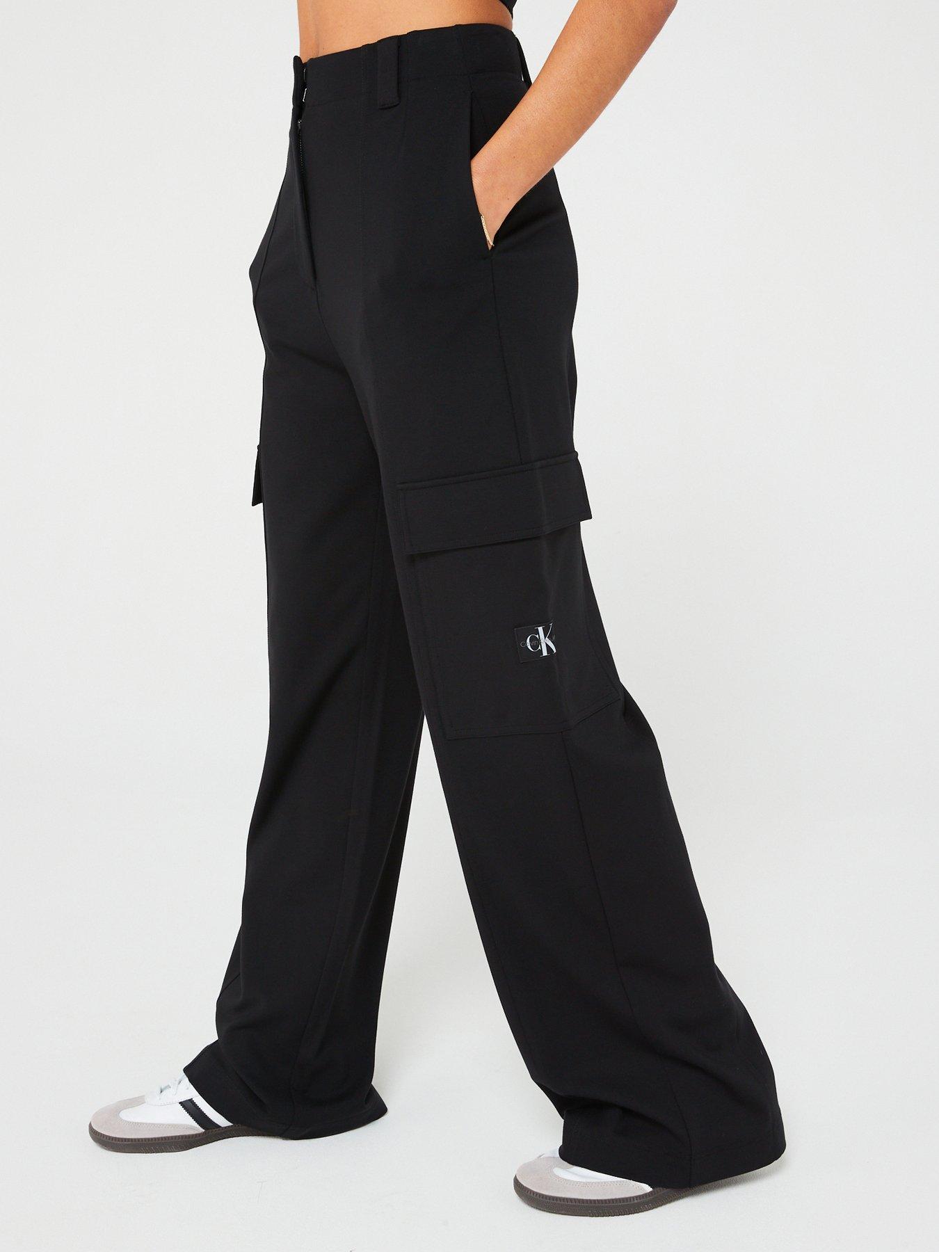 High Rise Milano Utility Cargo Trousers - Black