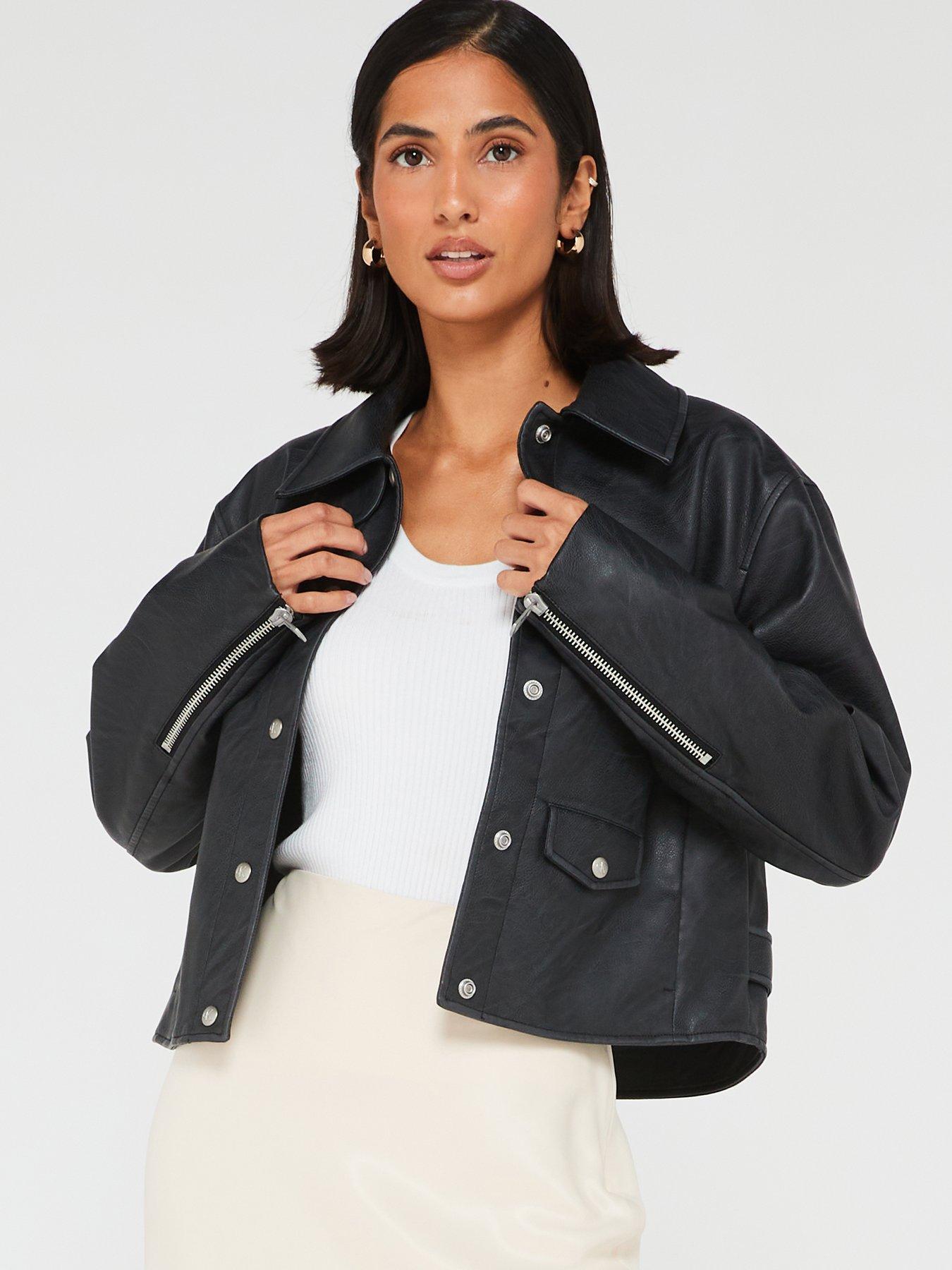 Calvin klein store womens leather jacket