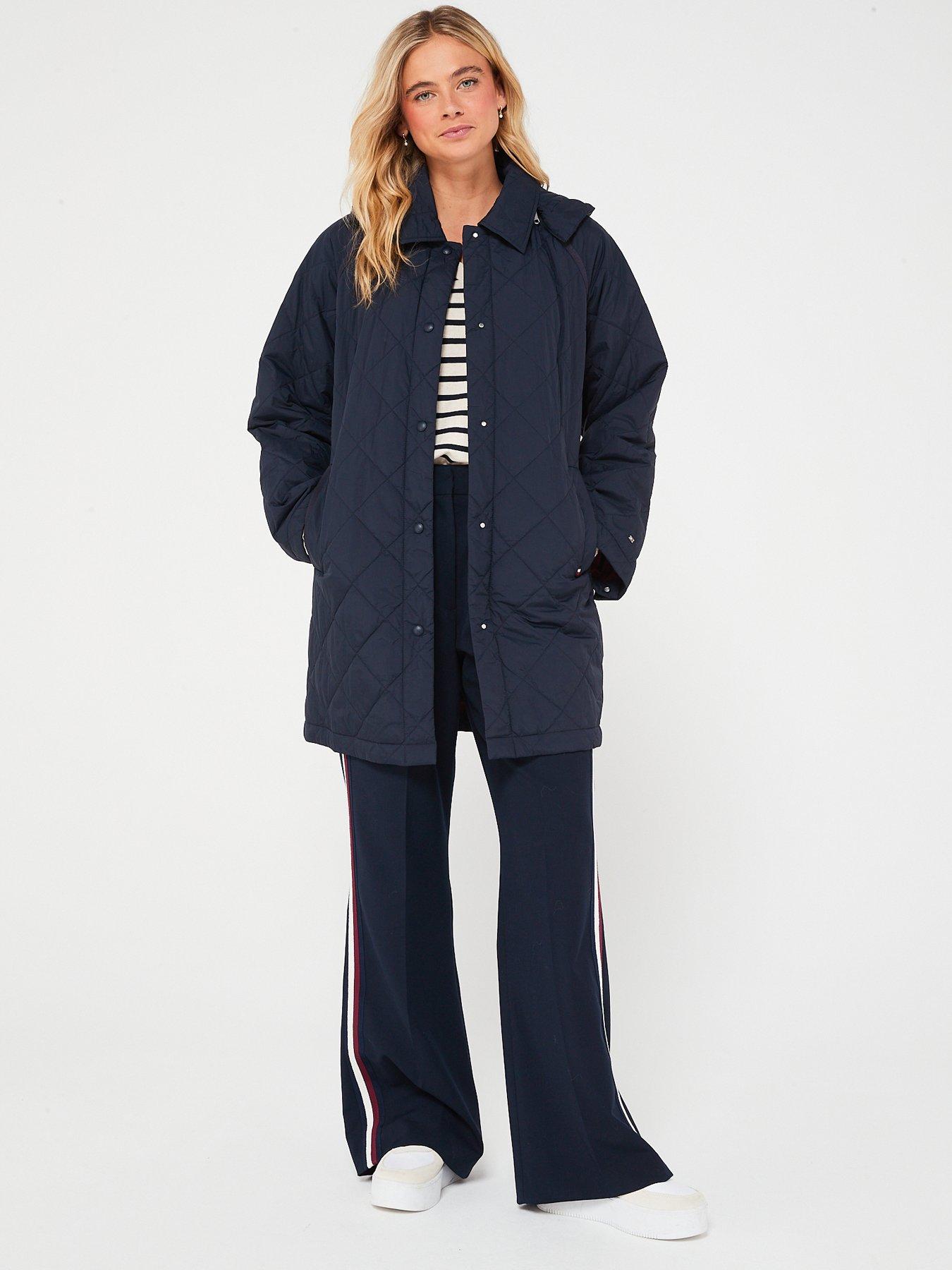 Tommy hilfiger belted quilted on sale coat