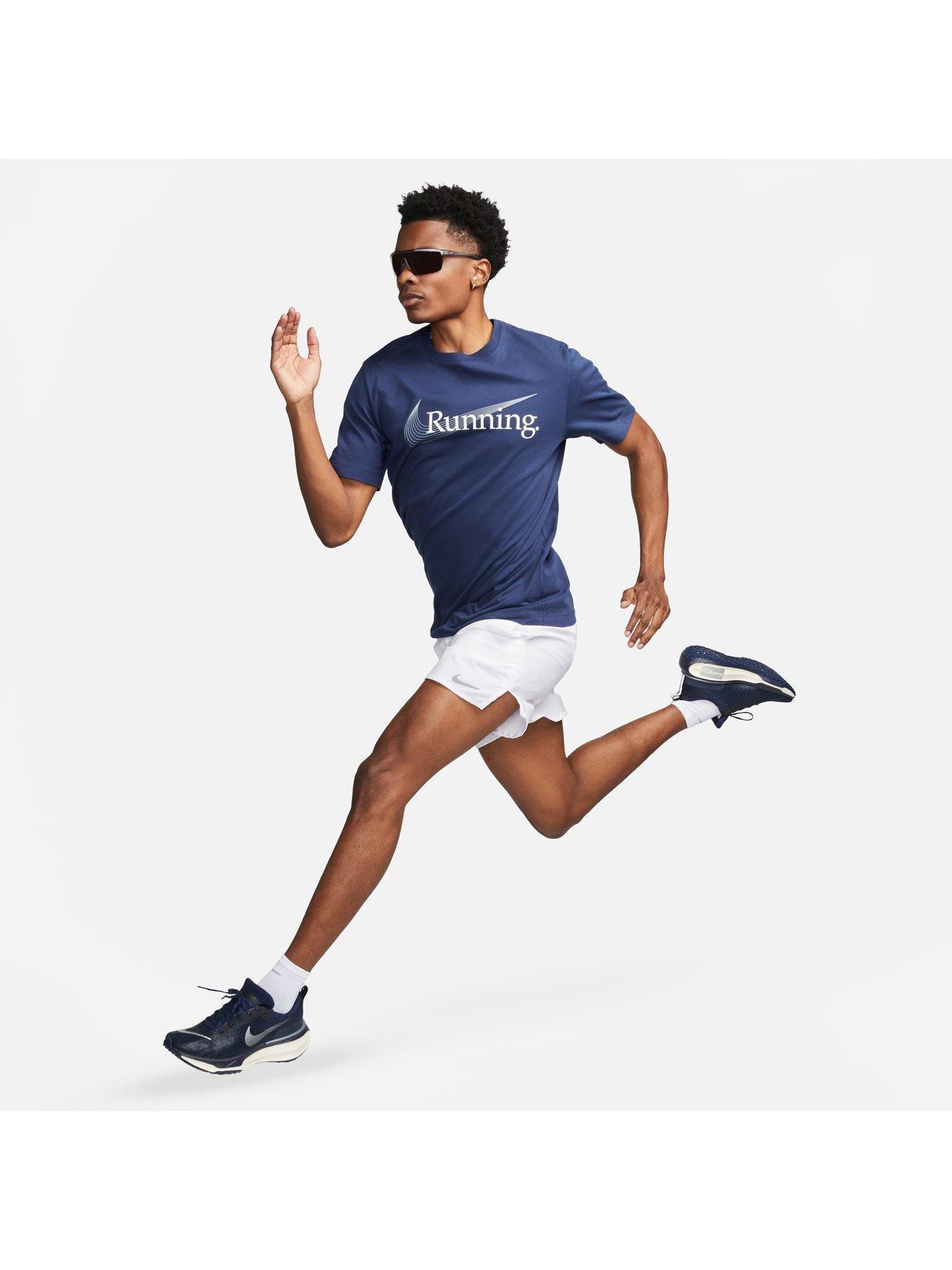 Nike Dri Fit Heritage Running T Shirt Navy very