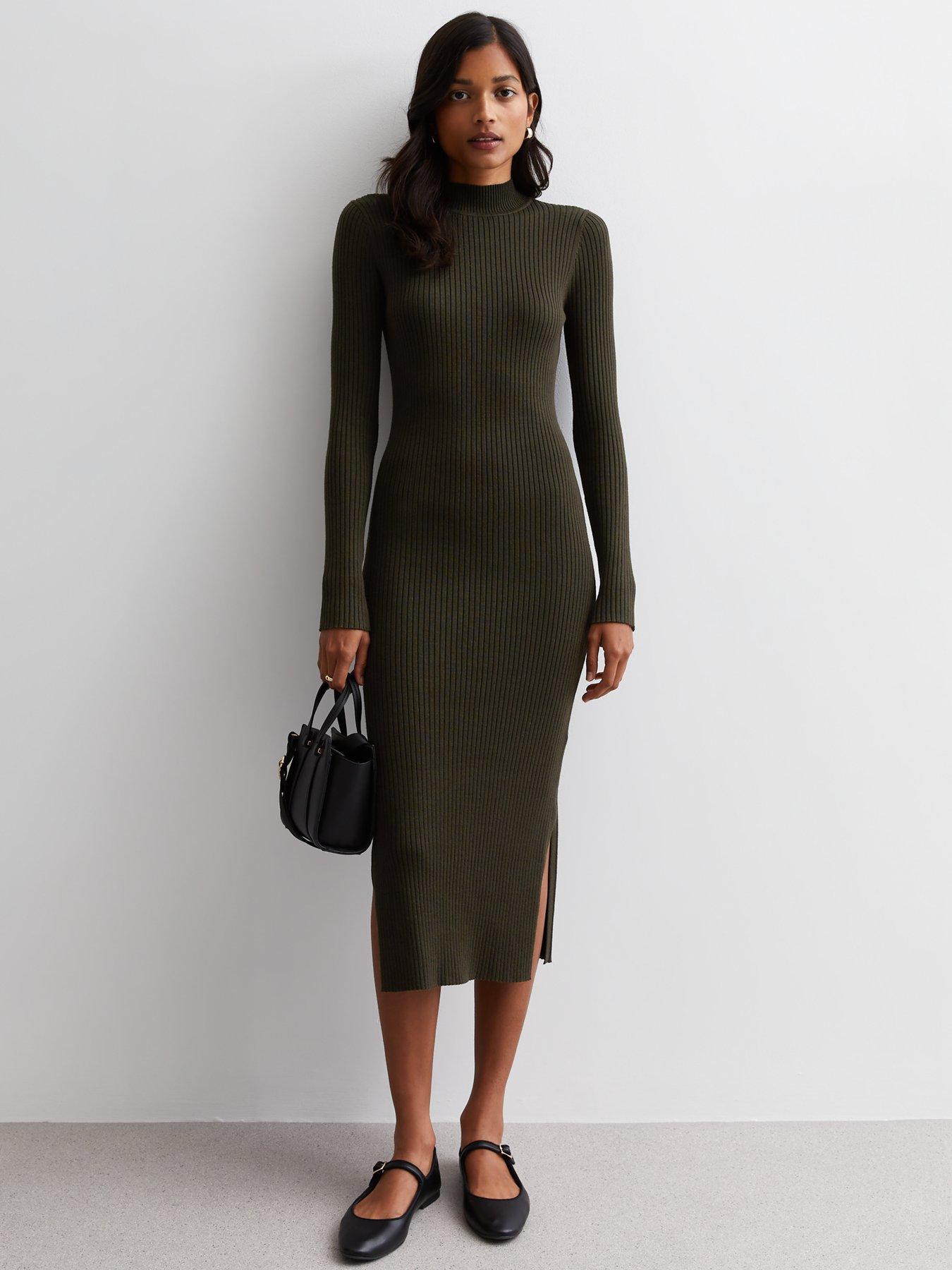 New look shop ribbed midi dress