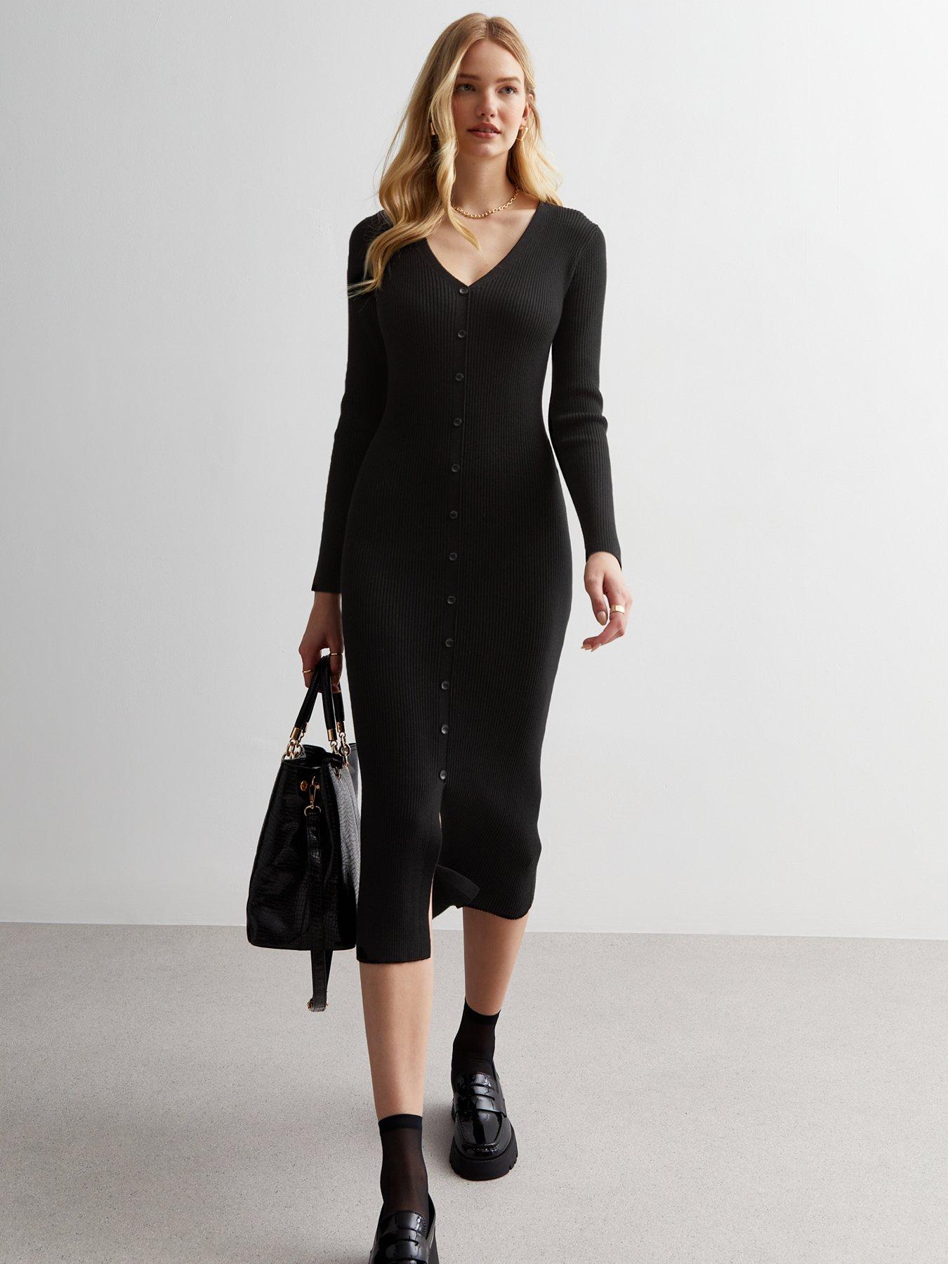 New look button midi dress hotsell