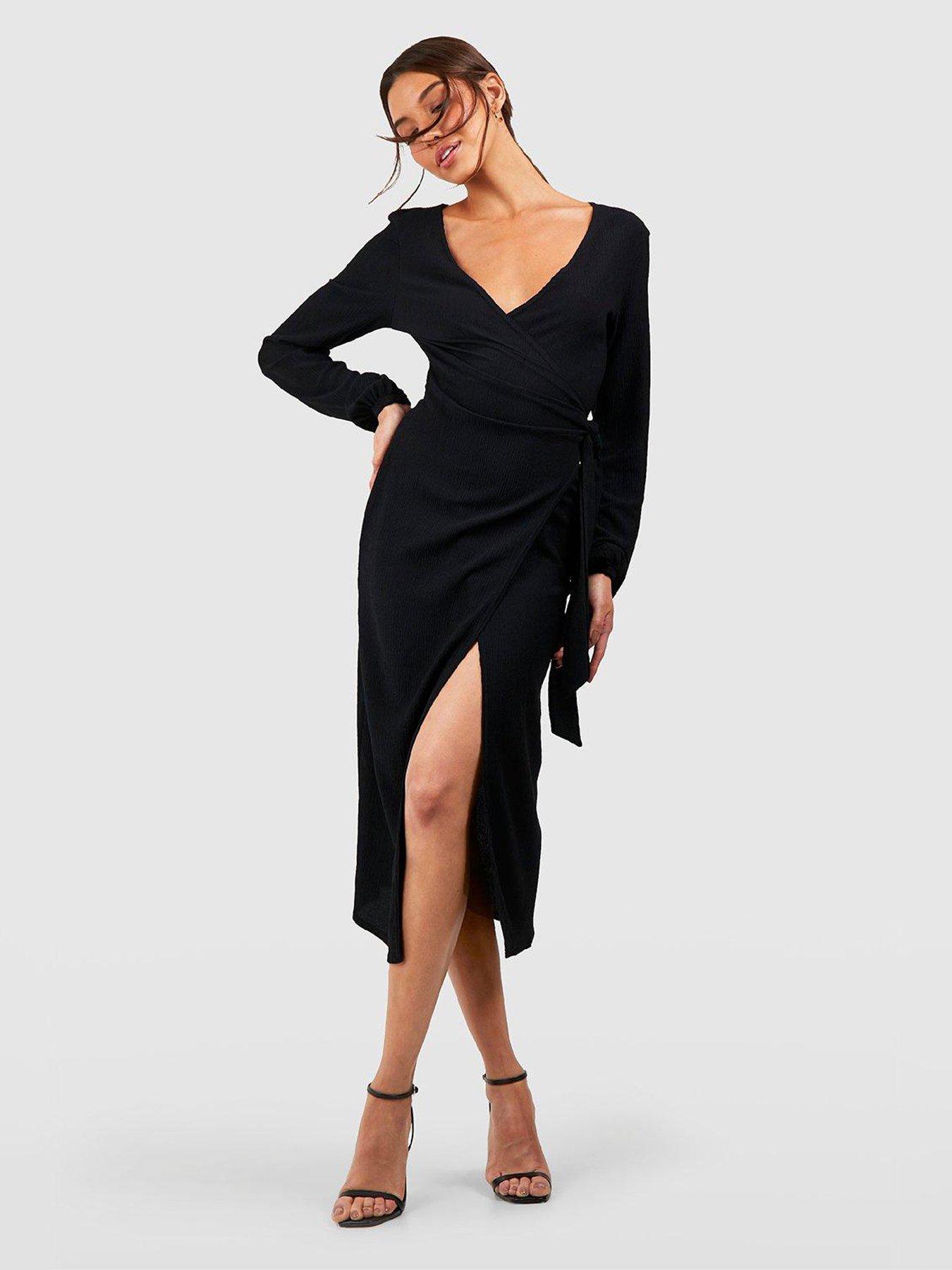 Buy Boohoo maternity knitted sweaters dress black Online