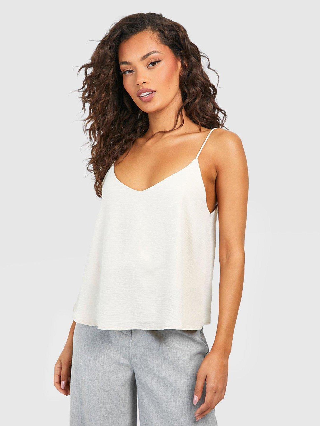 V Neck Cami - Cream