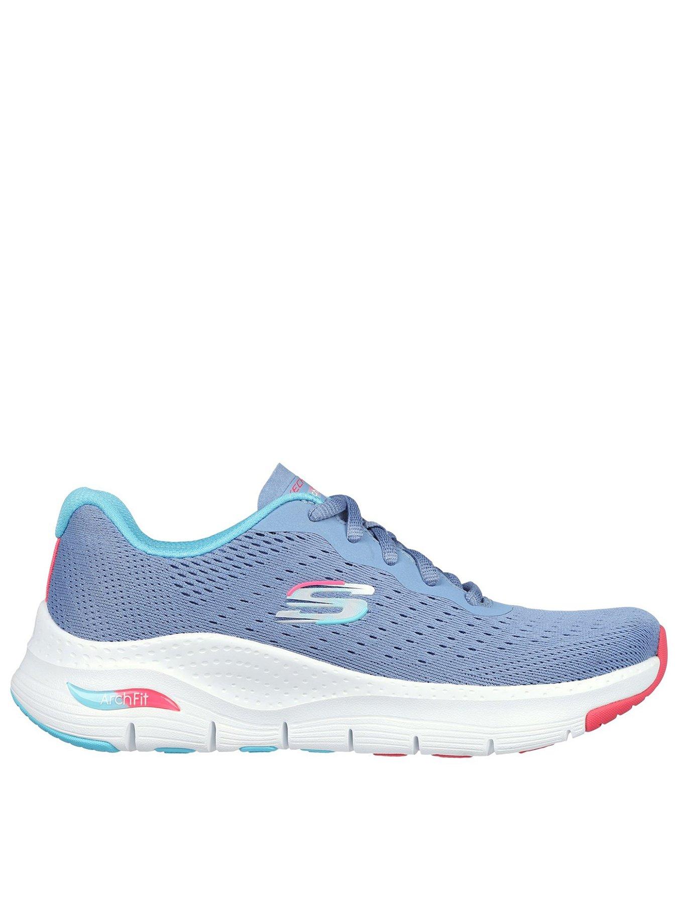 Skechers Arch Fit Infinity Cool Mesh Lace Up Trainers - Blue Multi