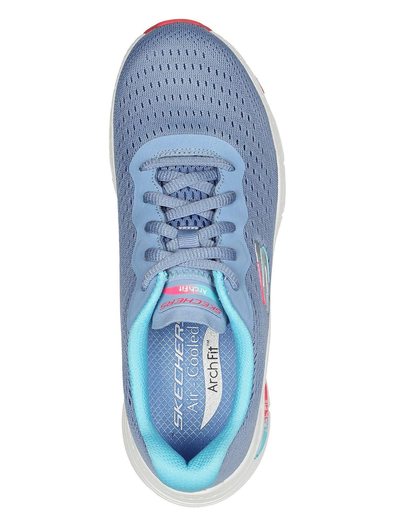 Skechers Arch Fit Infinity Cool Mesh Lace Up Trainers - Blue Multi