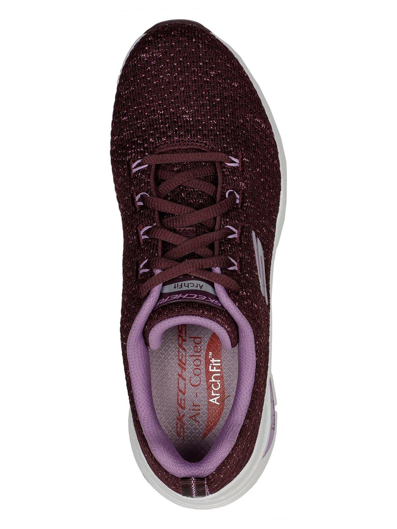 Arch Fit Glee For All Engineered Knit Lace up Trainer Plum