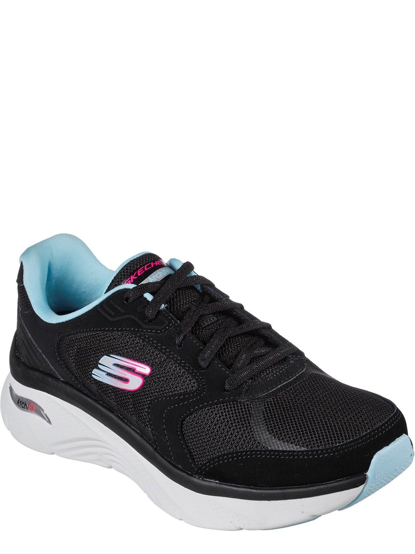 Skechers black hot sale mesh shoes