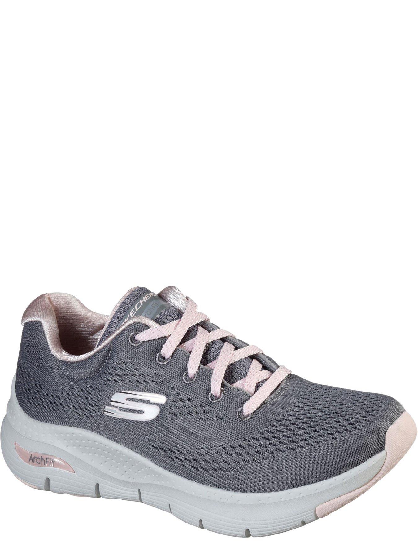 Grey and 2024 pink skechers