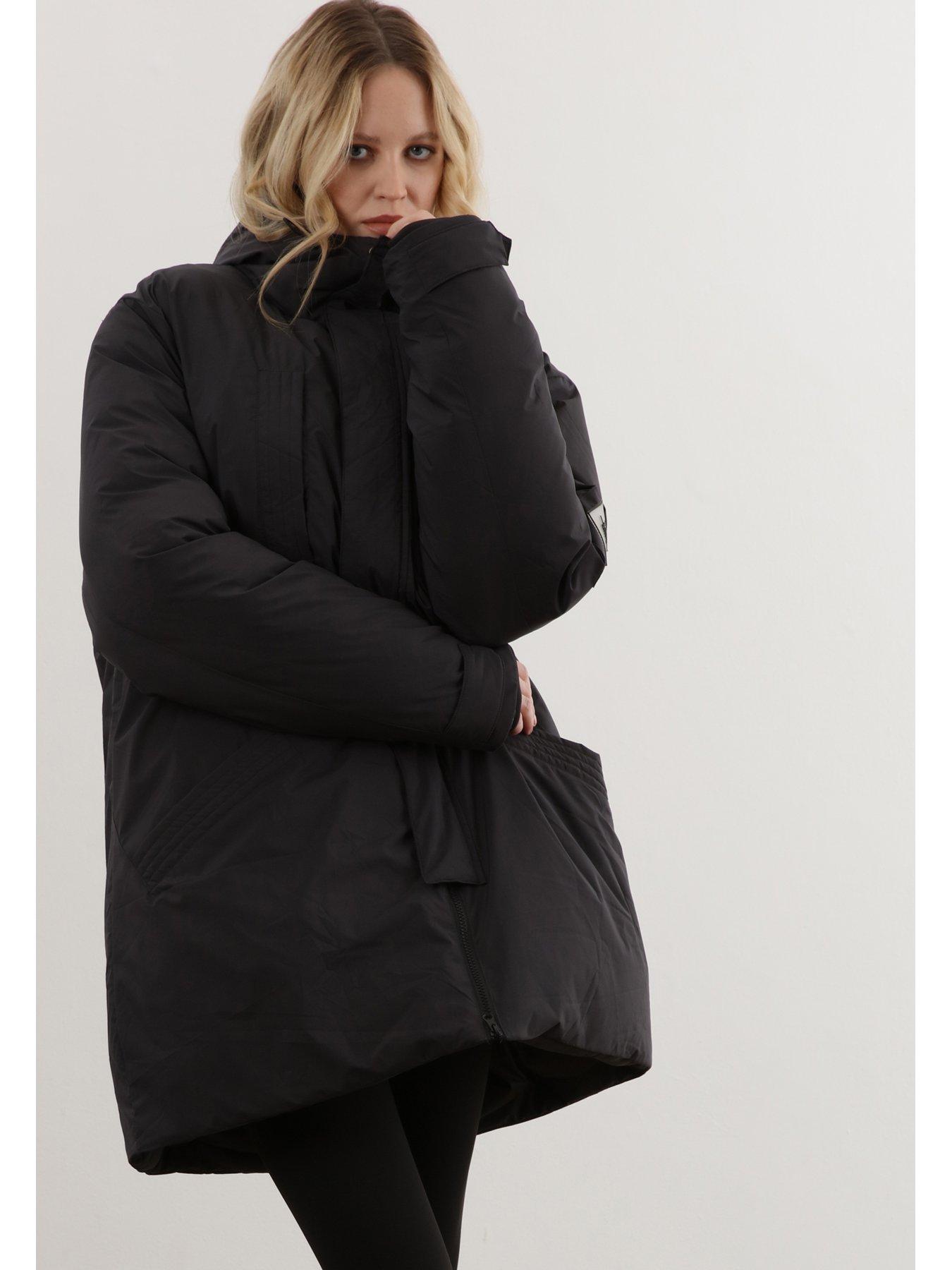 Oversized coat with on sale hood