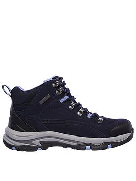 skechers trego alpine trail high top lace up hiker trail boot - navy