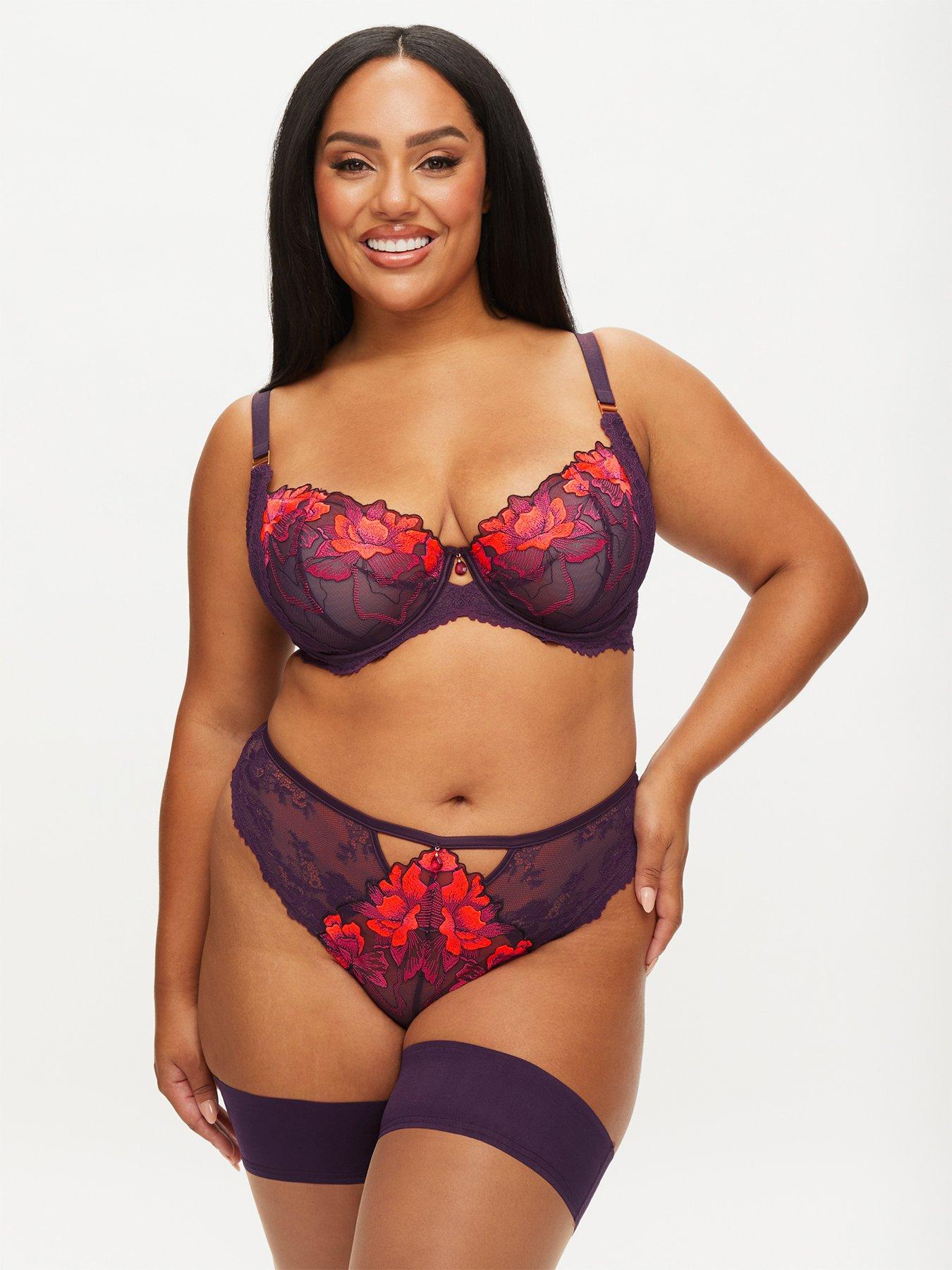 Red Ann Summers Floral Embroidered Lace Bra
