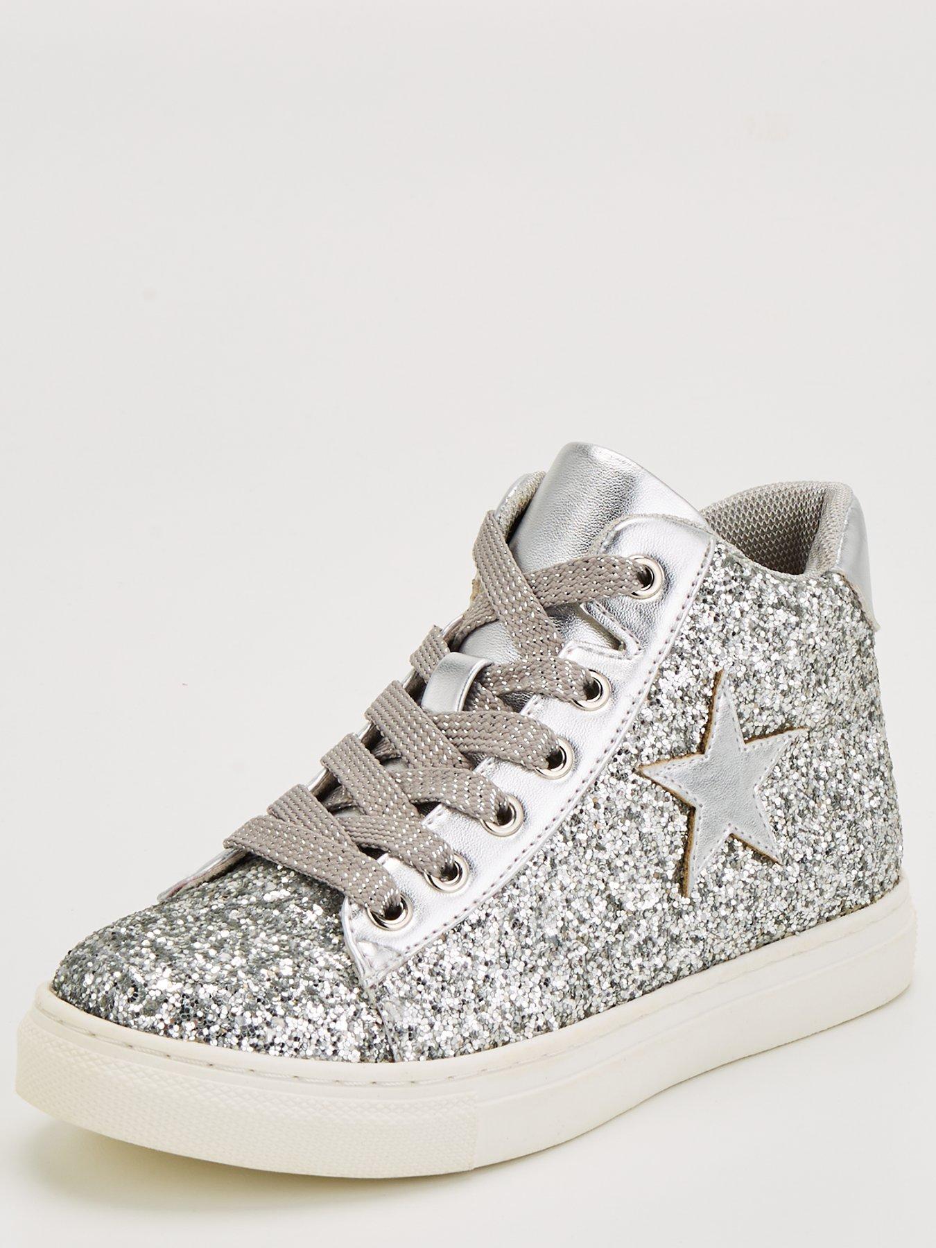 Girls silver best sale high tops