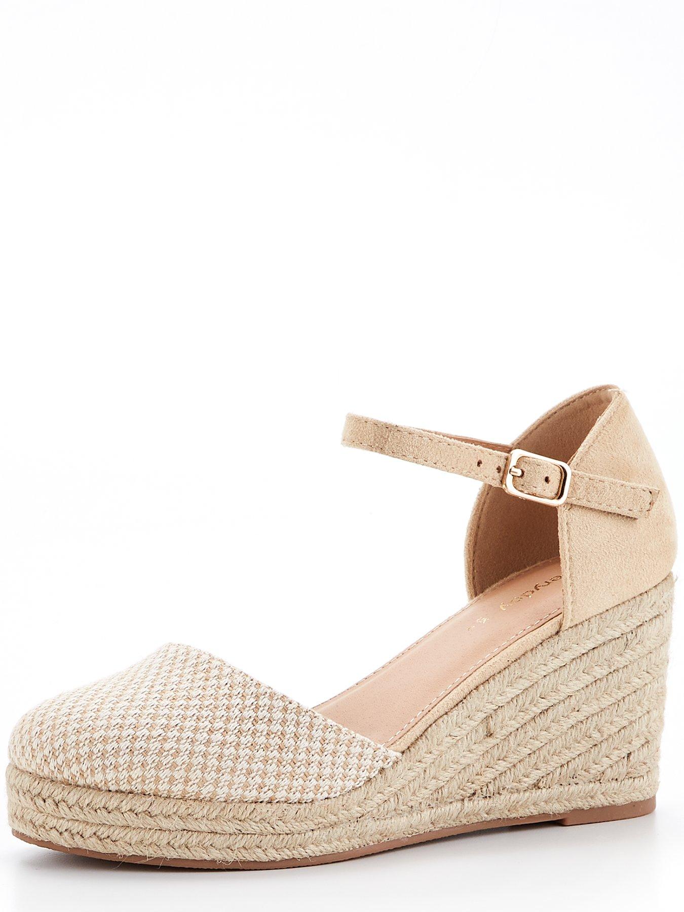 Everyday Extra Wide Wedge Sandal Cream Very