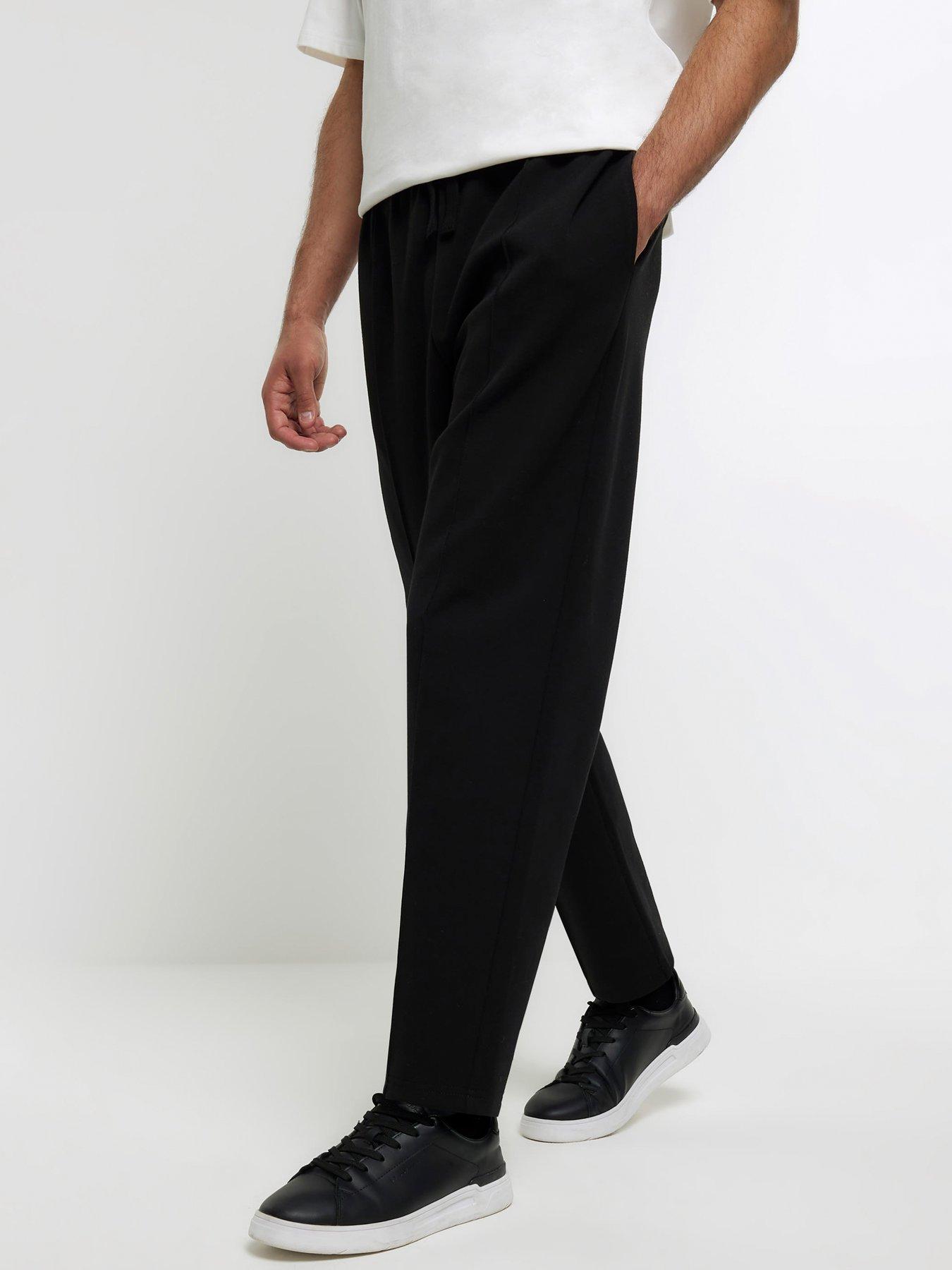 River Island Neoprene Pin Tuck Jogger - Black | Very.co.uk