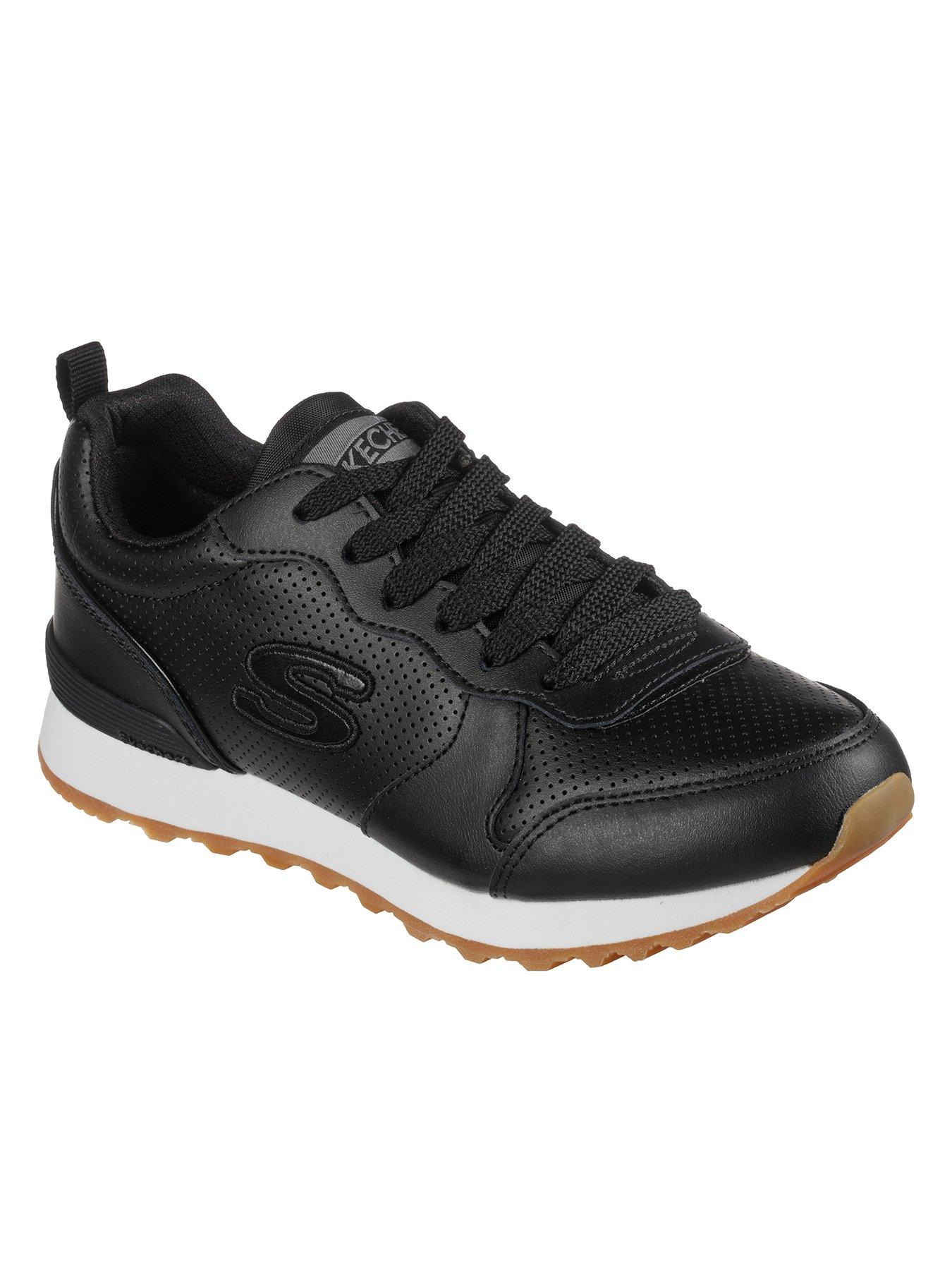 Skechers Og 85 Perforated Leather Lace Up Jogger Trainer White
