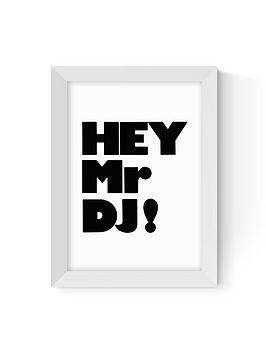 Product photograph of East End Prints Hey Mr Dj By Vintage By Hemingway Wall Art - Framed from very.co.uk