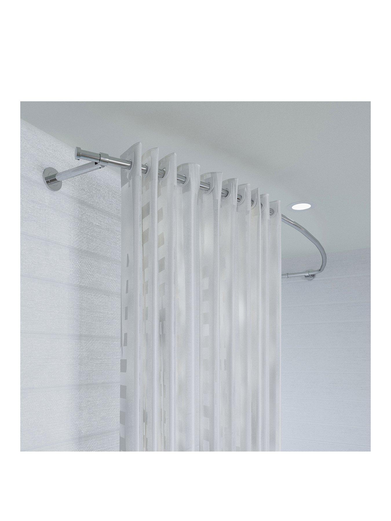 Croydex Luxury Chrome Shower Curtain Rail Rod