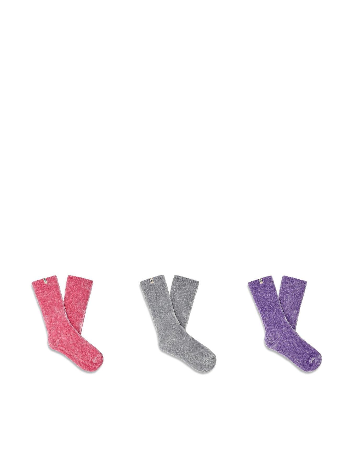 UGG Exclusive Leda Sparkle 3 Pack Socks - Pink Meadow / Metal Grey