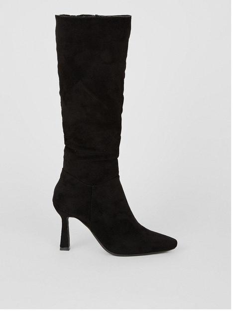 dorothy-perkins-pointed-knee-high-ruched-boots-black