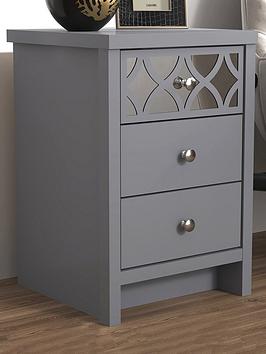Product photograph of Gfw Arianna 3 Drawer Bedside Chest - Grey from very.co.uk