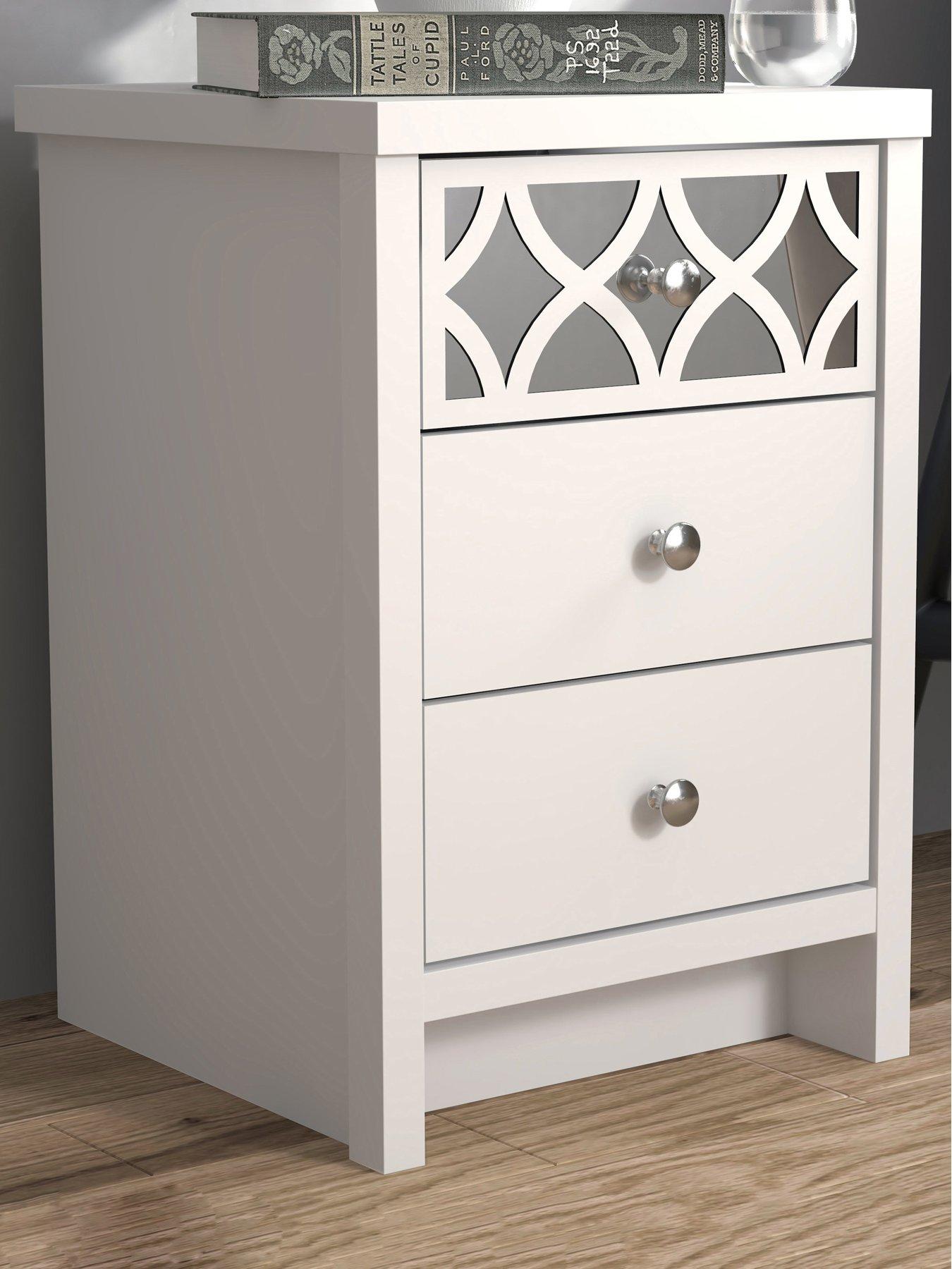 undefined Arianna 3 Drawer Bedside Chest - Grey