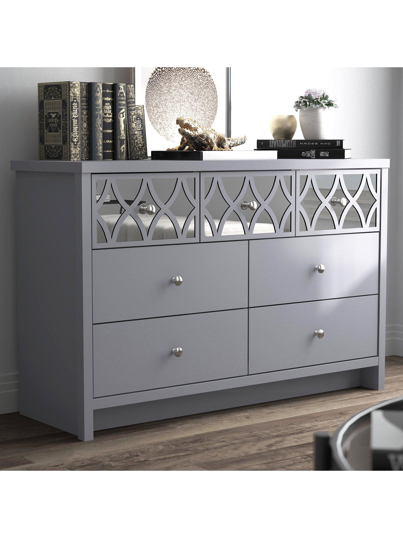 Ariana mirrored 4 on sale drawer chest