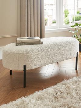 Product photograph of Very Home Eve Boucle Fabric Bench - Fsc Reg Certified from very.co.uk