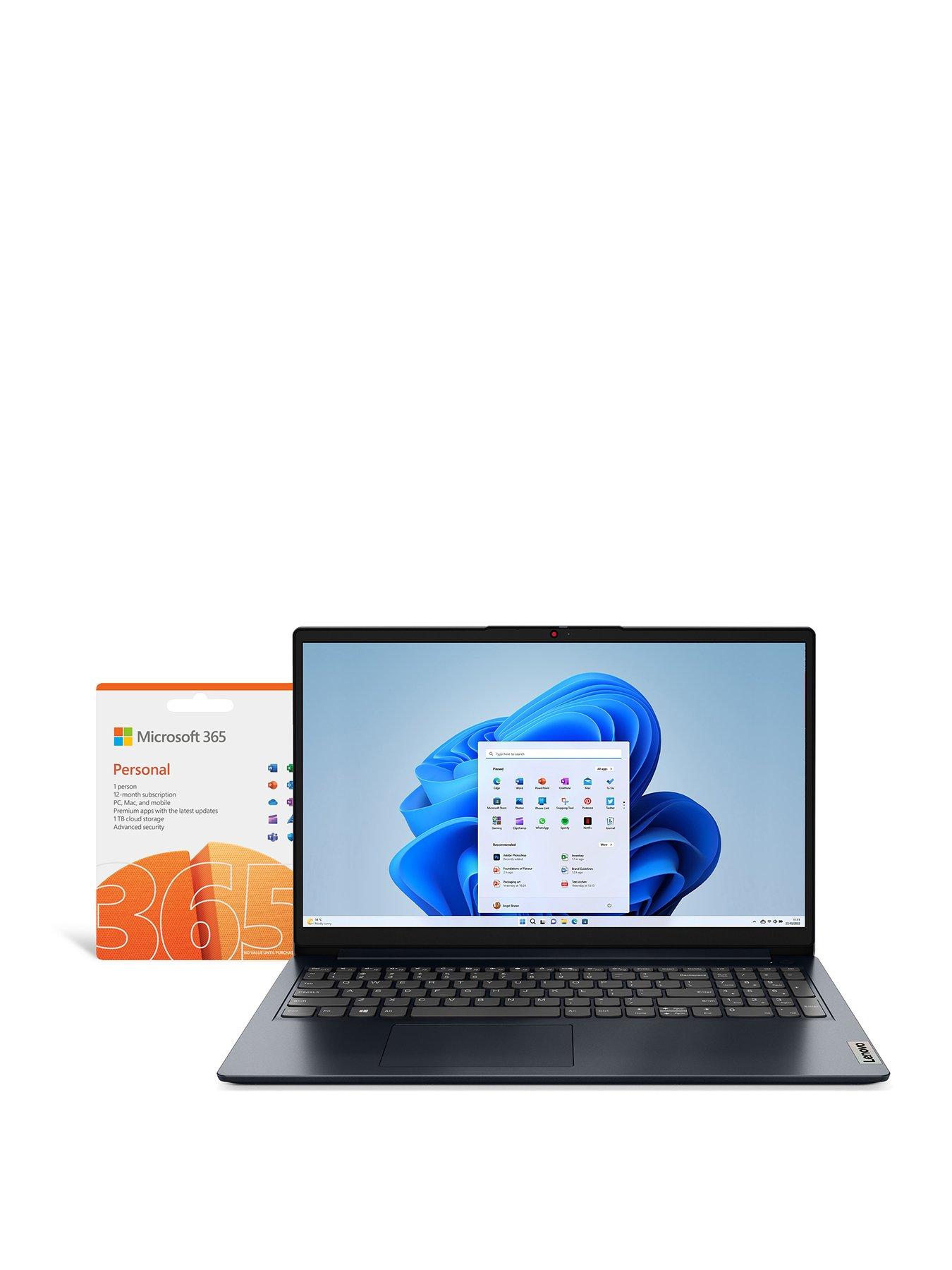 Lenovo Ideapad 1I Laptop - 15.6In Fhd, Intel Pentium, 4Gb Ram, 128Gb Ssd - Abyss Blue - Laptop Only