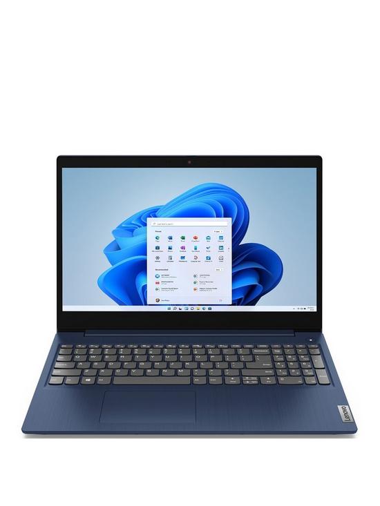 front image of lenovo-ideapad-slim-3-intel-core-i3-4gb-ram-128gb-ssd-15in-full-hd-laptop-blue