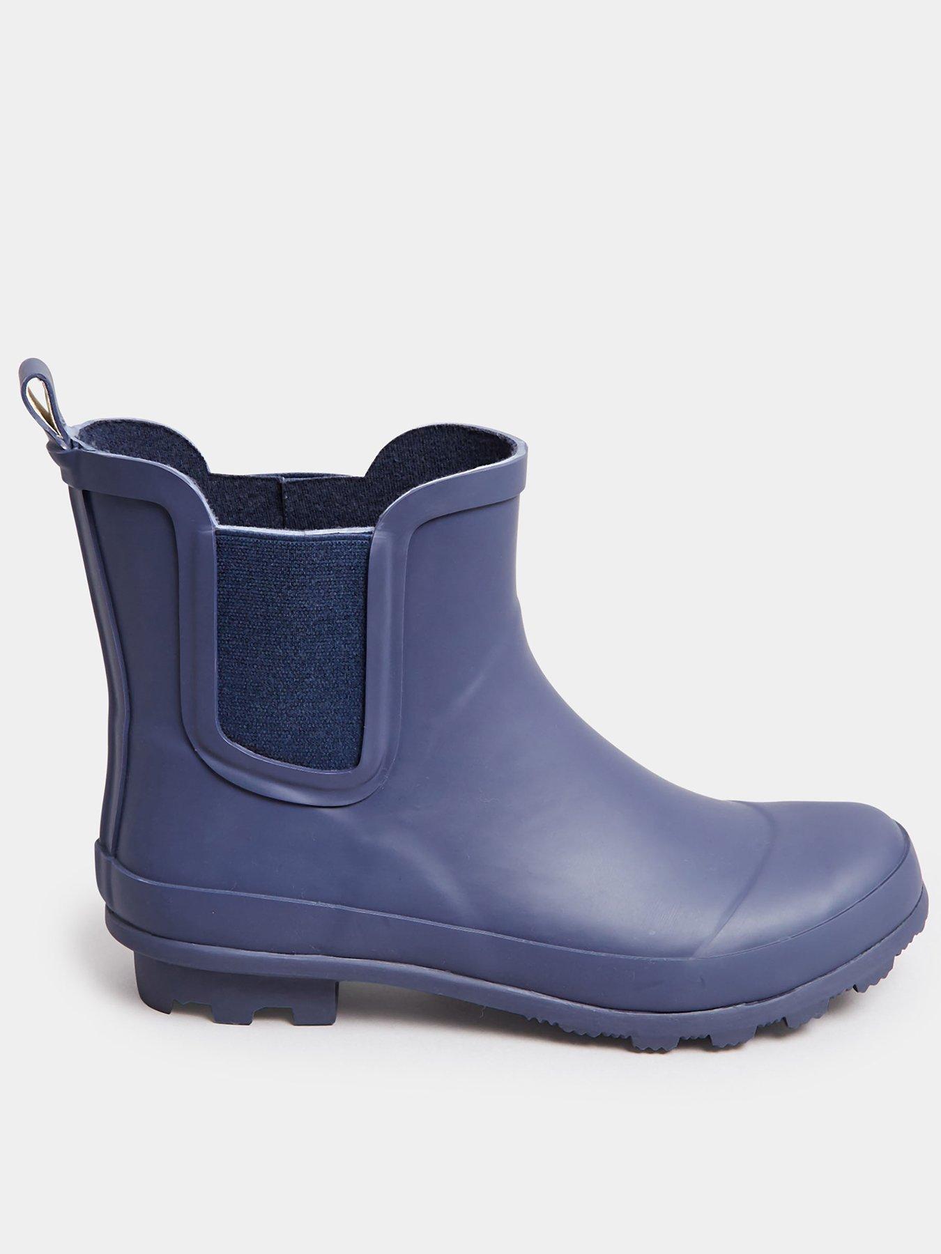 Wide Fit Ankle Welly Boot Navy