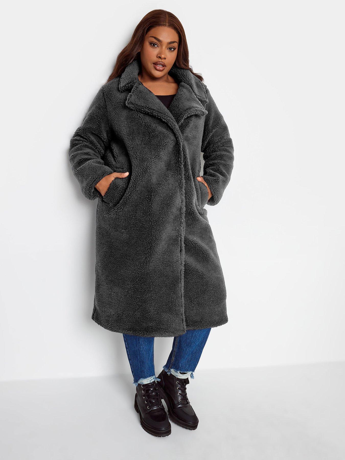 Yours Maxi Borg Coat Black | very.co.uk