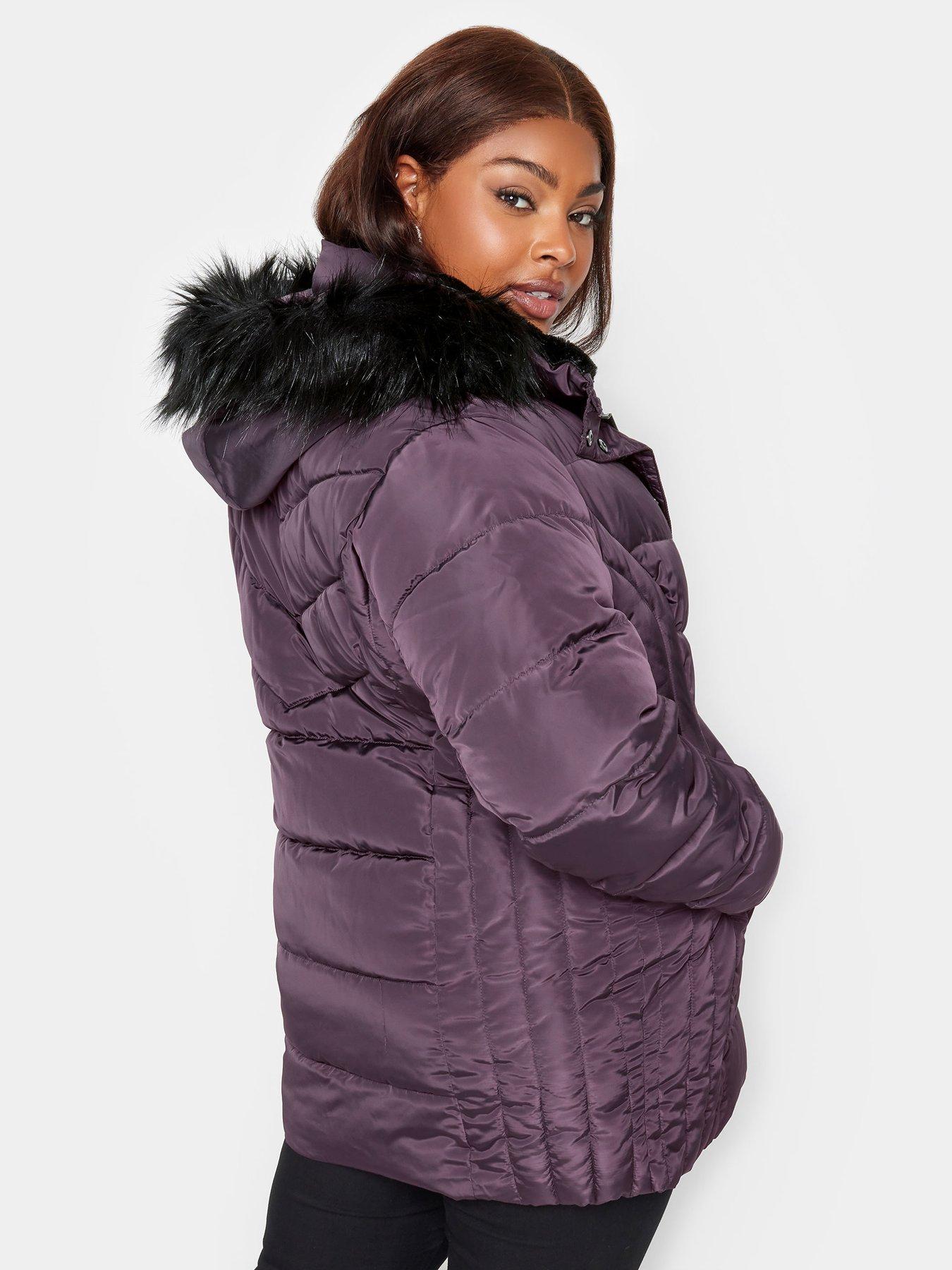 Mauve puffer coat sale