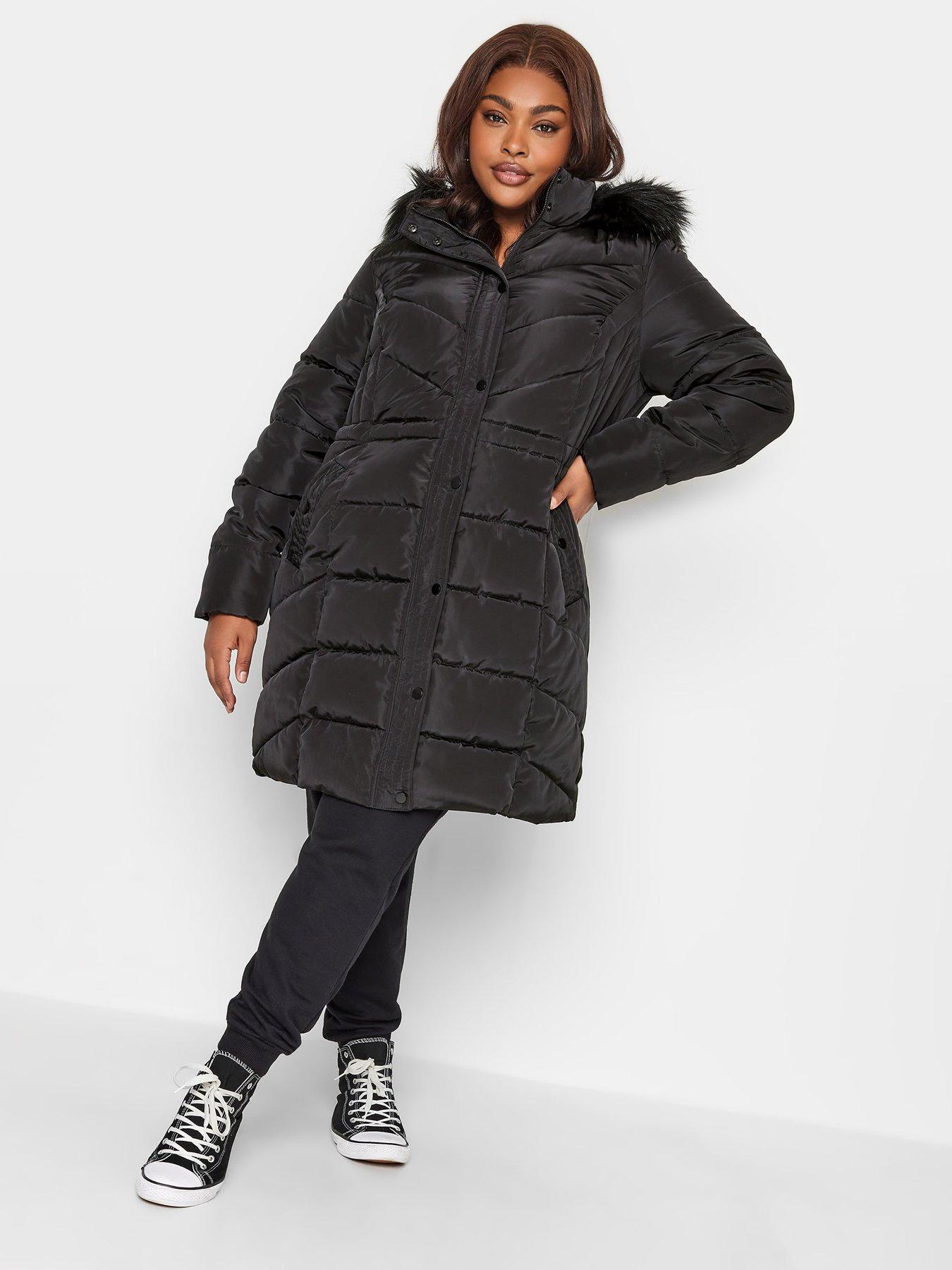 Midi black store puffer coat